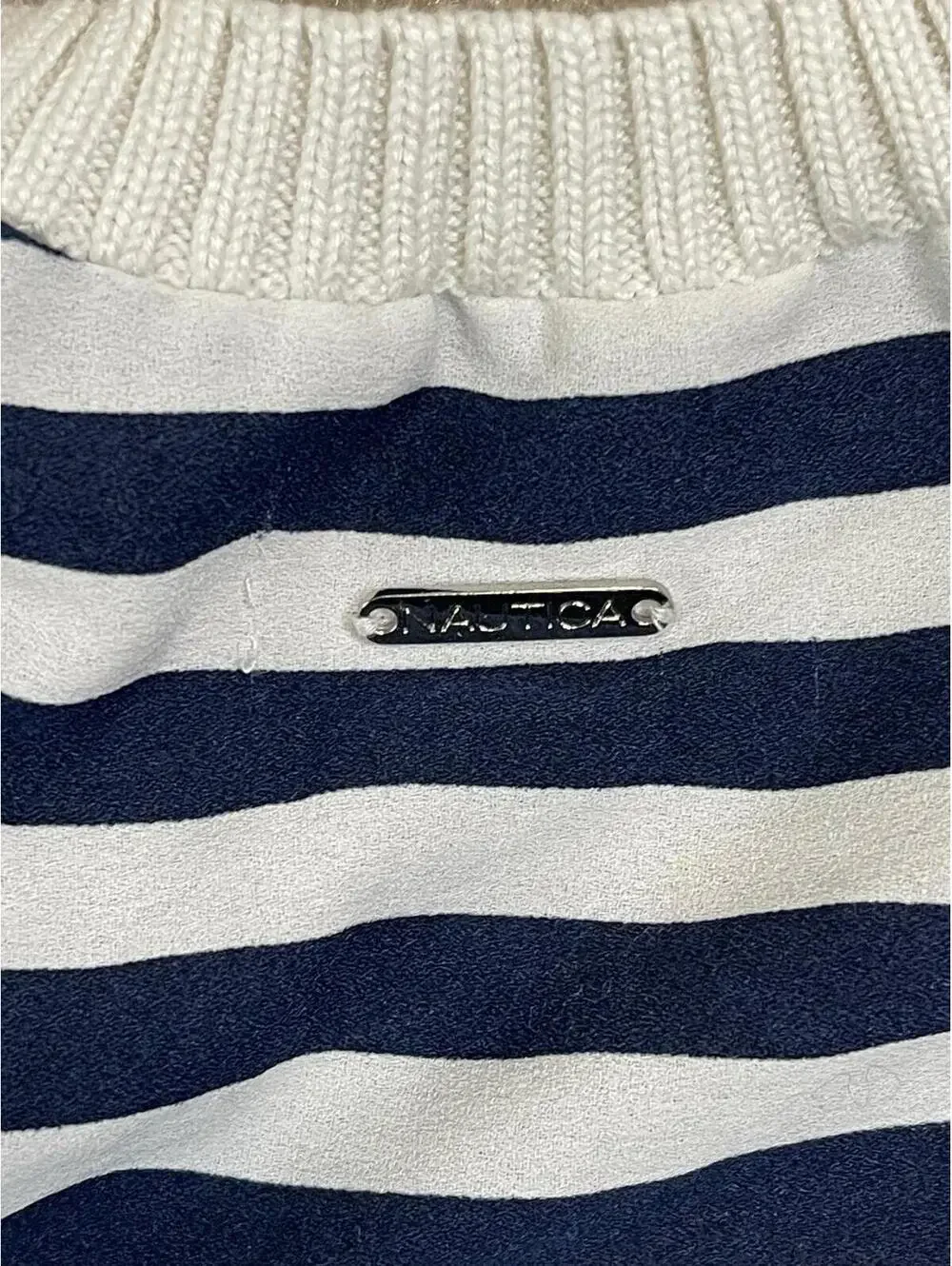 Náutica Cable Knit Sweater Vest Preppy Collegiate Style Size S